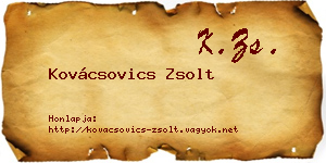 Kovácsovics Zsolt névjegykártya