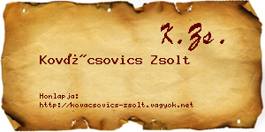 Kovácsovics Zsolt névjegykártya